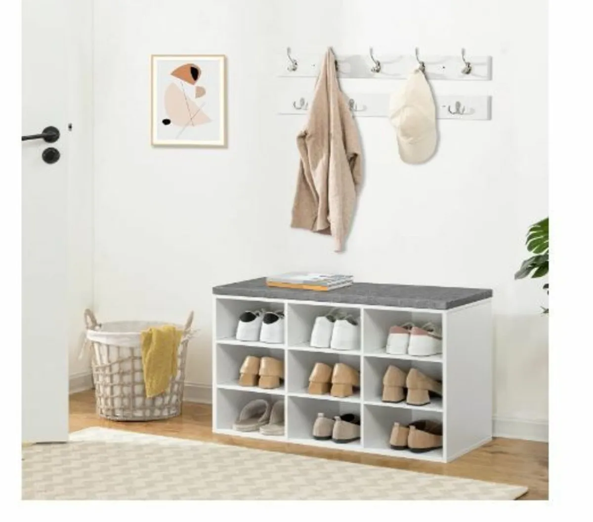 Wardrobe Shoe Rack Set, Shoe Bench - Image 4