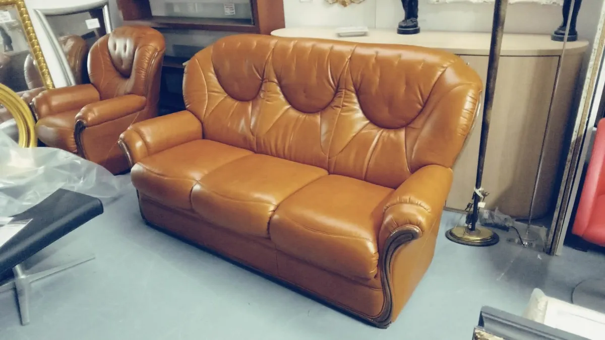 Cristina Sofa Set 3+1+1 FULL LEATHER - Image 1
