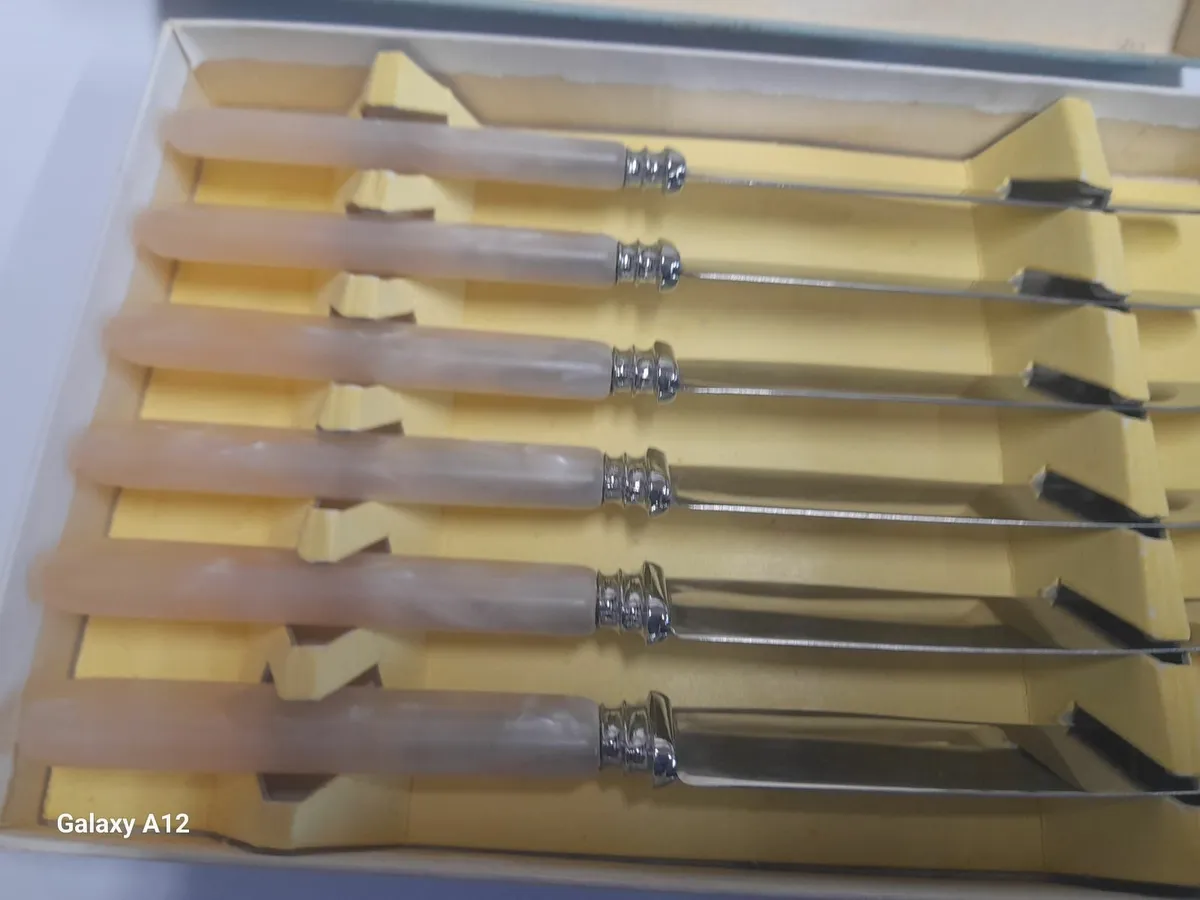 Antique Sheffield stainless Steel  knifes box set - Image 1