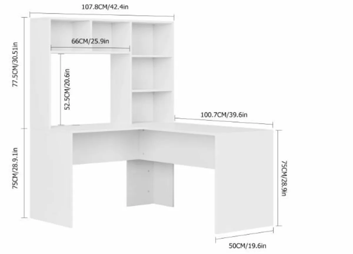 Corner Desk, White Desk - Image 4