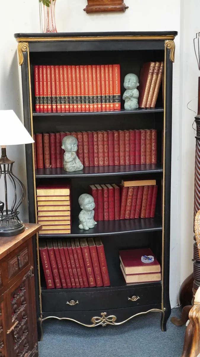 Black Display Cabinet with Drawer - Image 1