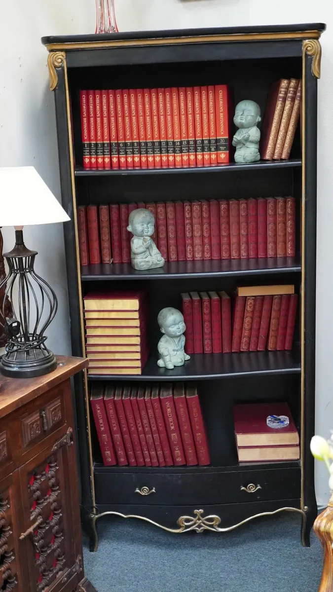 Black Display Cabinet with Drawer - Image 2