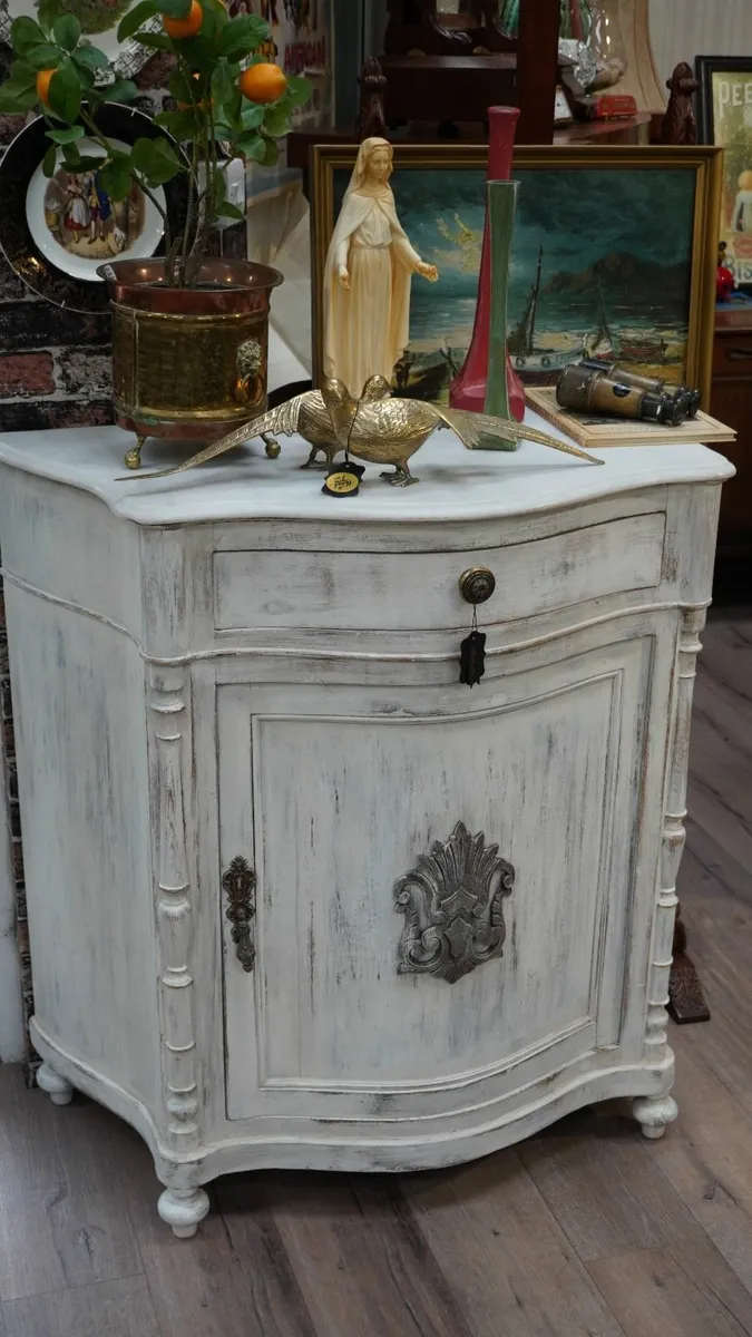 Vintage Cabinet with Marble Top - Image 2