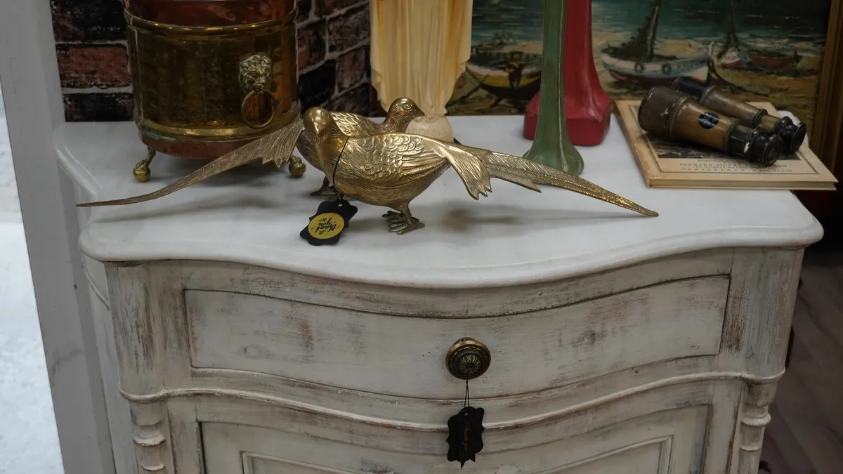 Vintage Cabinet with Marble Top - Image 3