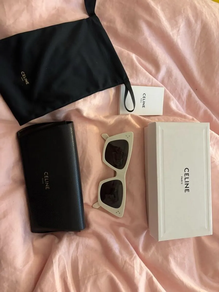 Celine white cat eye sun glasses - Image 3