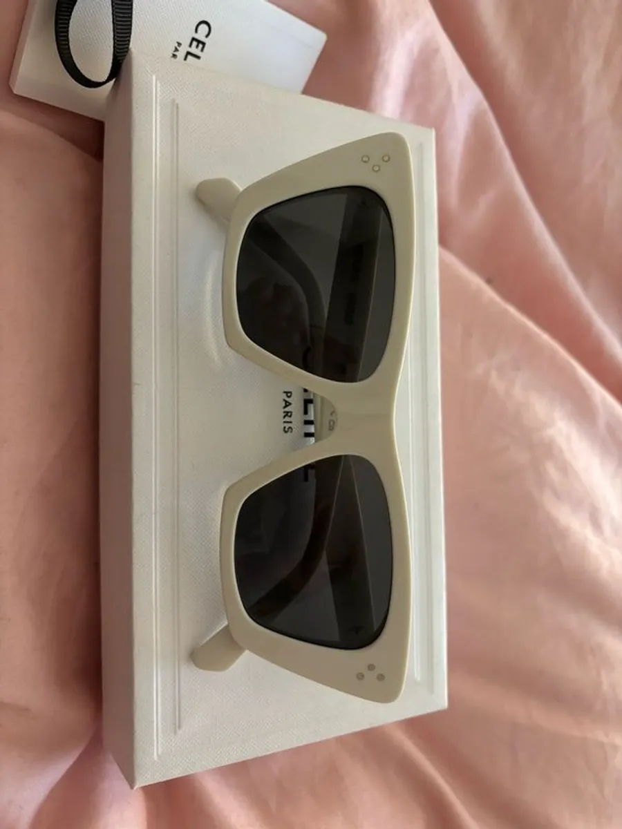 Celine white cat eye sun glasses - Image 4
