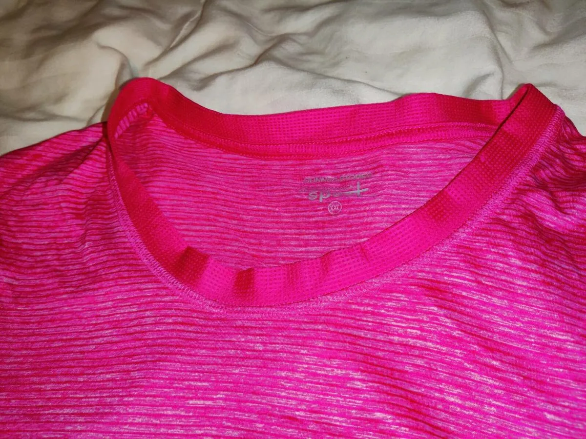 HOT PINK, Satin Sports Slip Over Ladies T-Shirt ! - Image 2