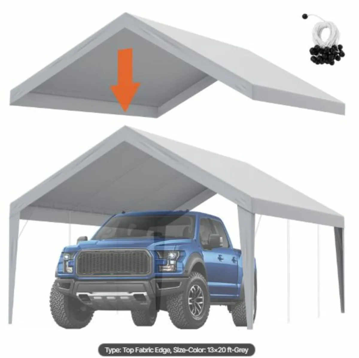 Carport Replacement Canopy Cover 13 x 20 ft, - Image 1