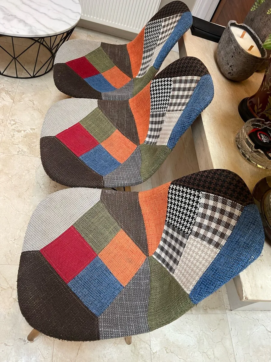 3 x Stunning Multicoloured Kitchen Dining Chairs - Image 2
