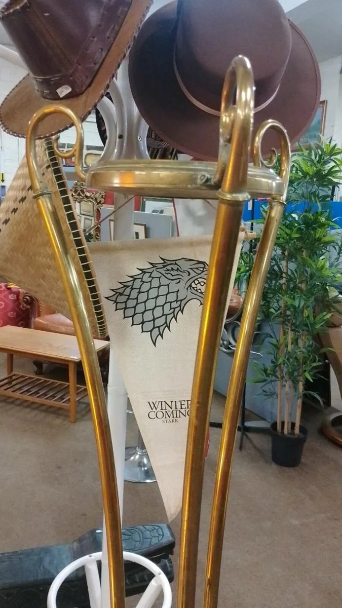Antique Brass Plant Stand - Image 2