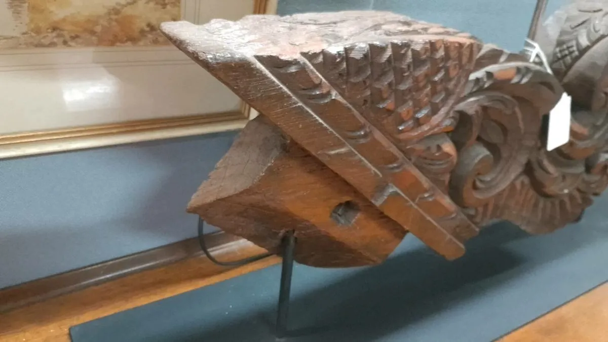 Large Carve Antique Architectural Salvage Lamp - Image 3