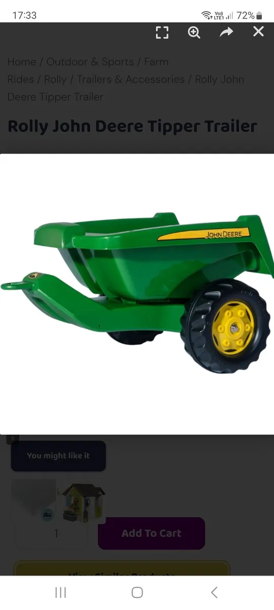 John Deere toy tipper Trailer - Image 1