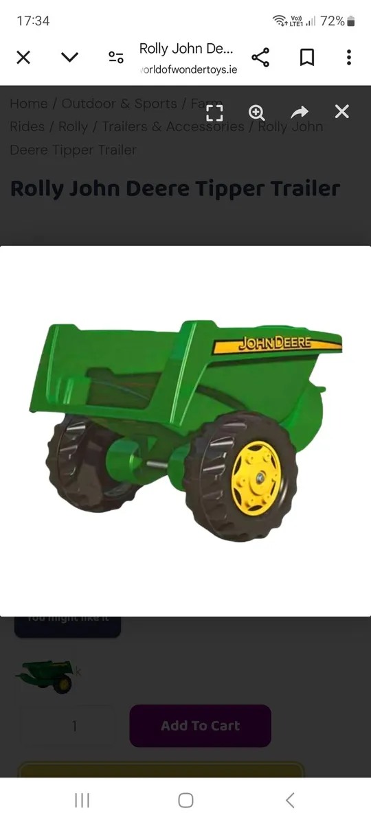 John Deere toy tipper Trailer - Image 2