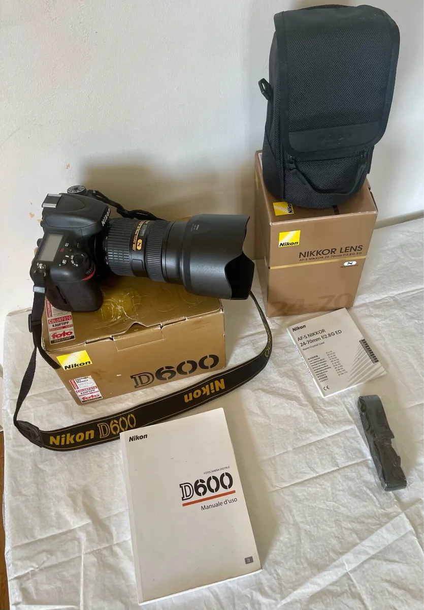 Nikon D600 camera +24-70mm f/2.8G Ed lens 3 batt - Image 1