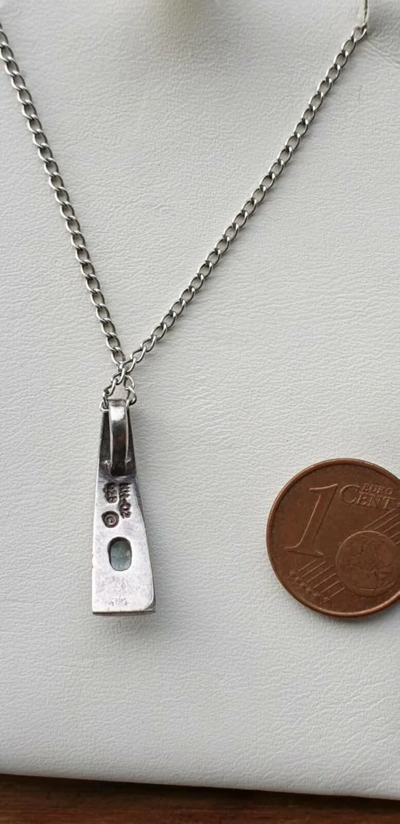 Silver Necklace & Drop Pendant in Pres. Box - Image 3