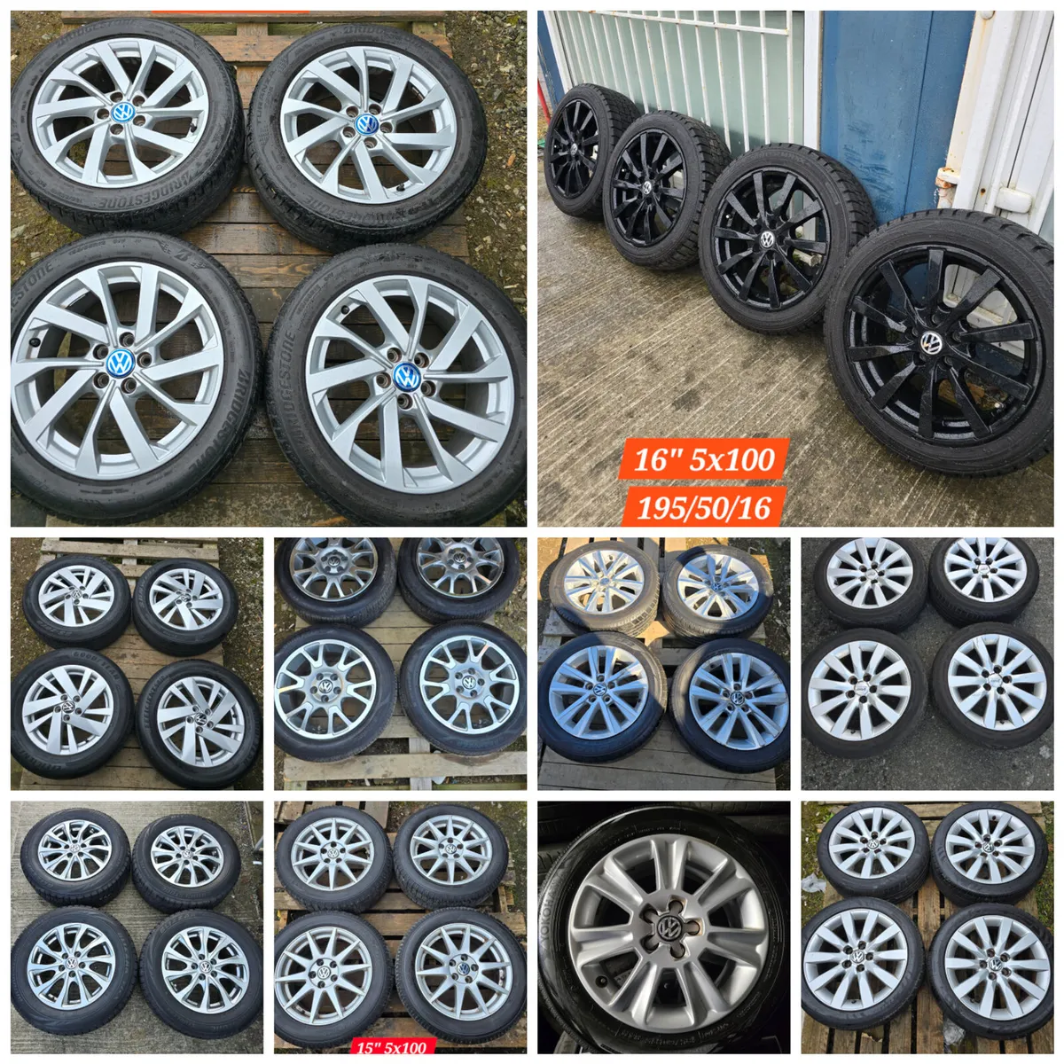 Sets of 5x100 Alloys For Sale 15" & 16" VW, Skoda - Image 1