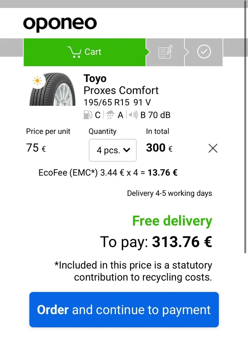 New R15 TOYO Tyres 195/65 - Image 4