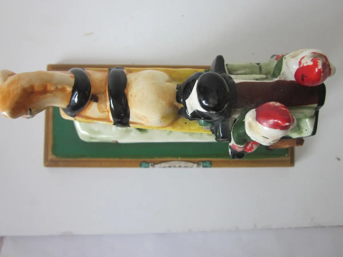 Vintage  Porcelain Irish Jaunting Car Statue - Image 3