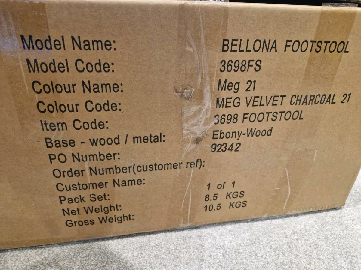 Brand New Sofology Bellona Charcoal Grey Footstool - Image 3