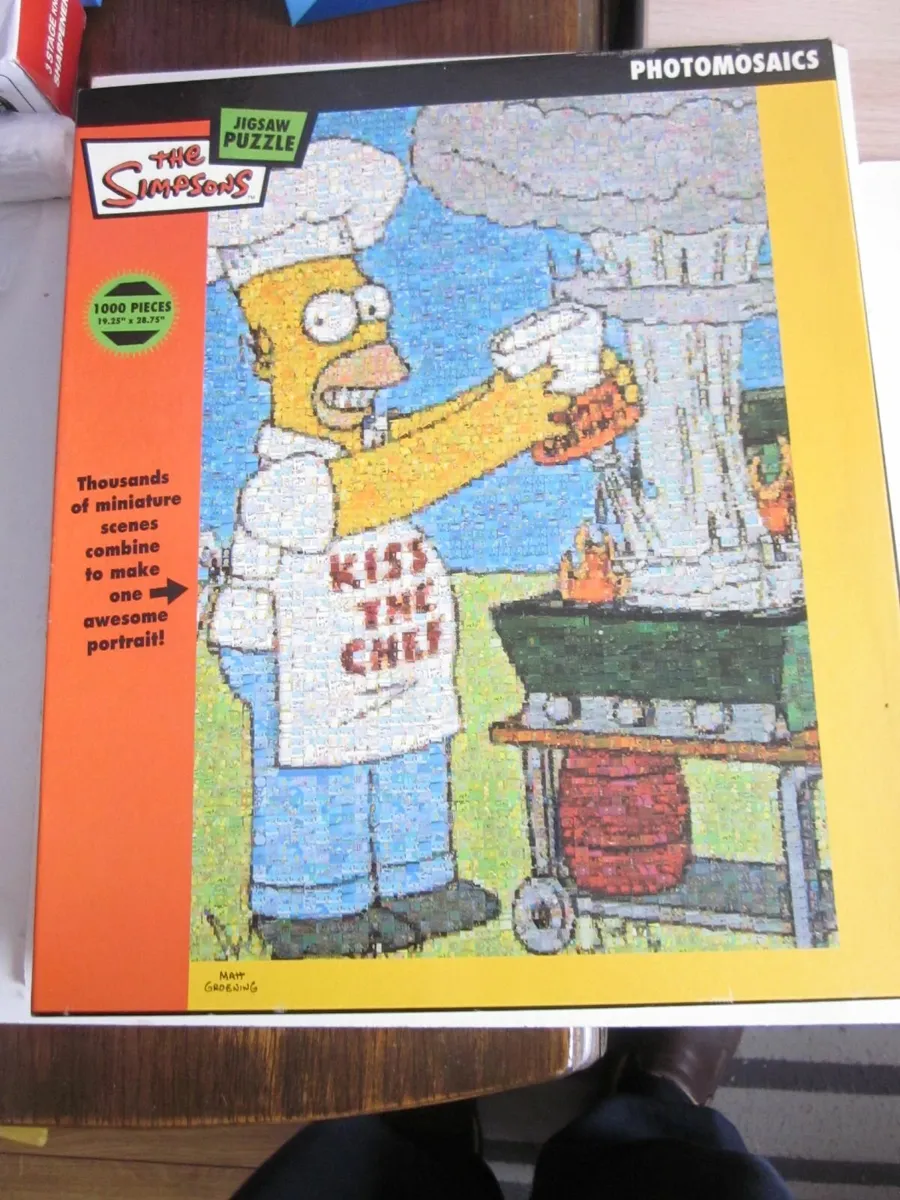 Simpsons Photomosaics Chef Homer Jigsaw Puzzle - Image 1