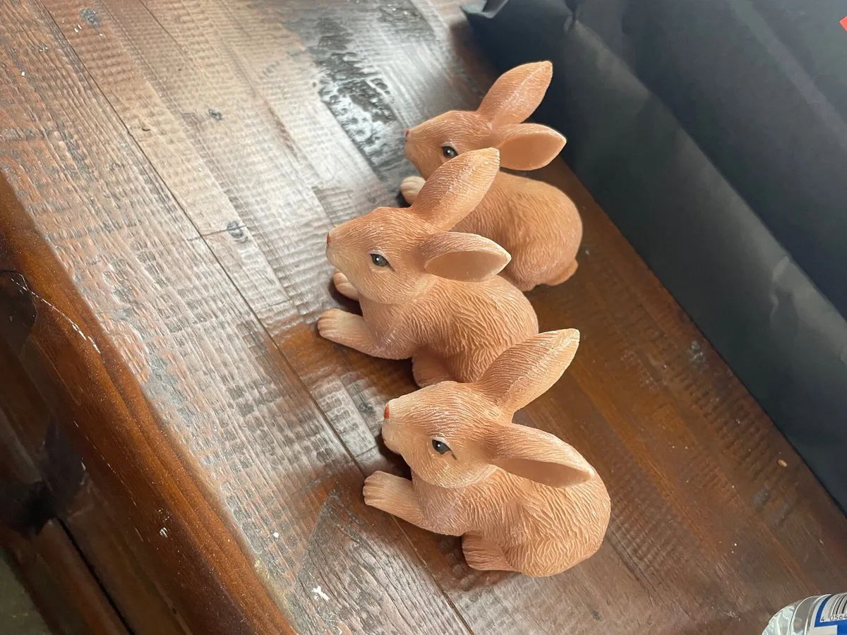 3 bunny’s figures garden etc - Image 2