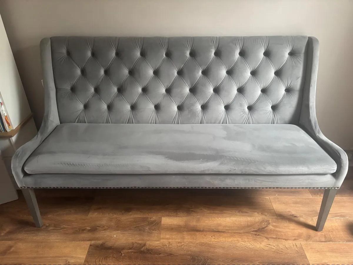 Velvet dining bench
