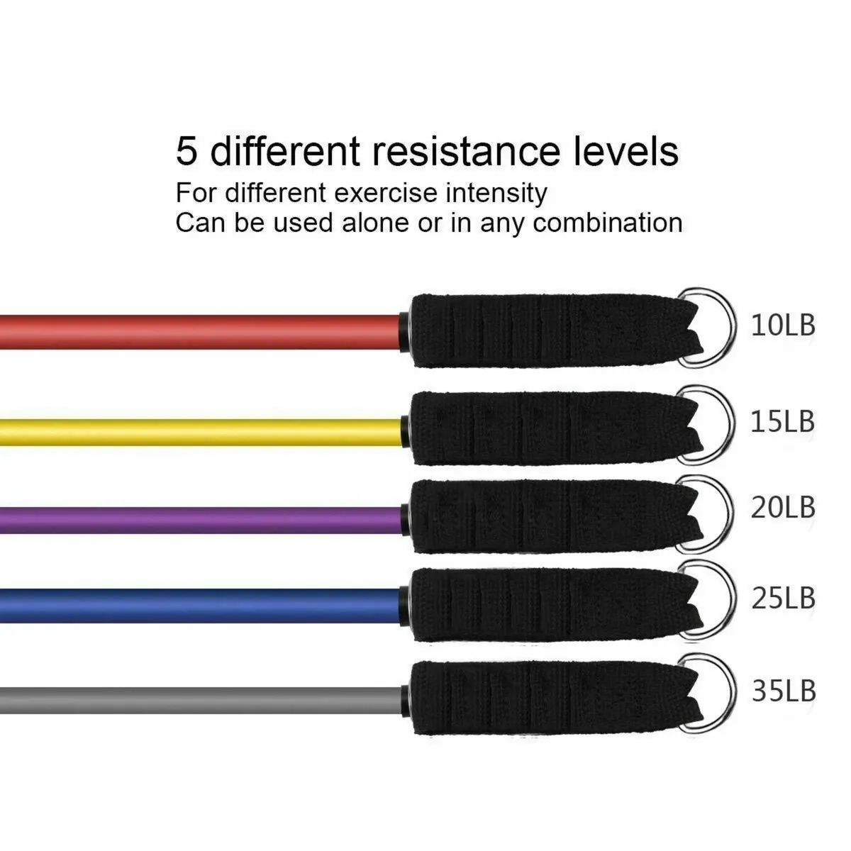 Resistance Bands Exercise Set 11pc 5 Tubes - Image 3