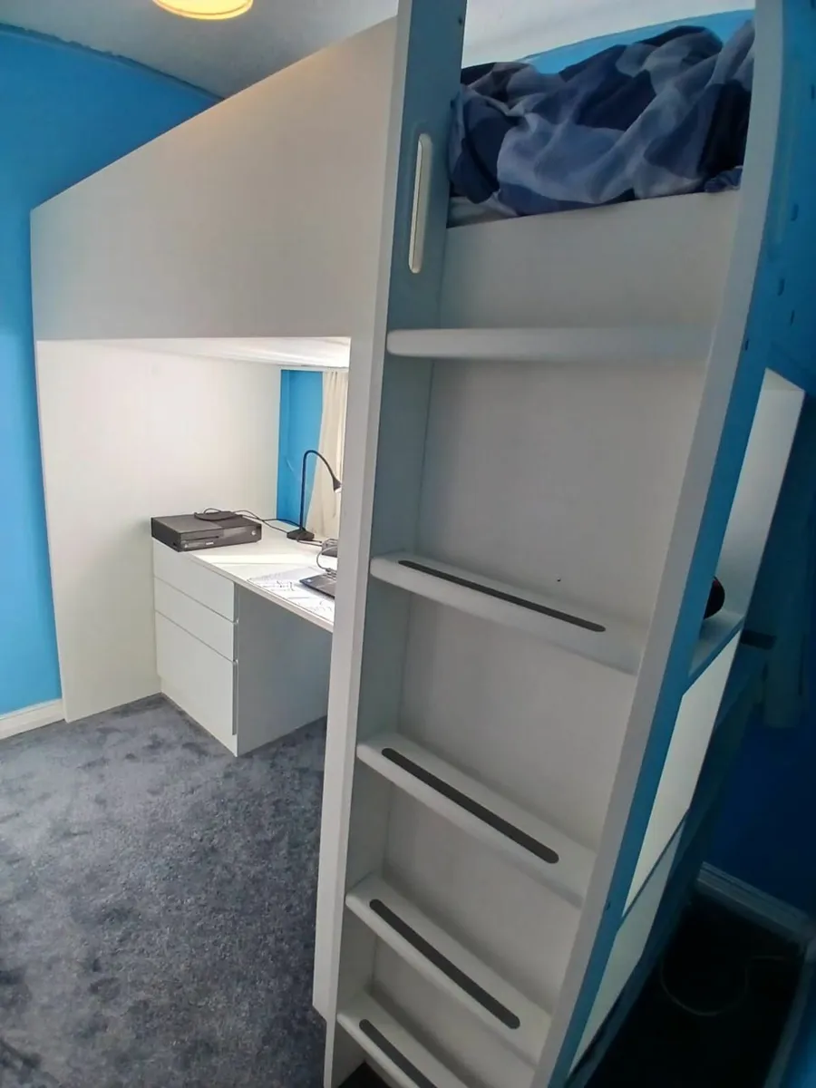 Loft bed with desk and storage - Image 4