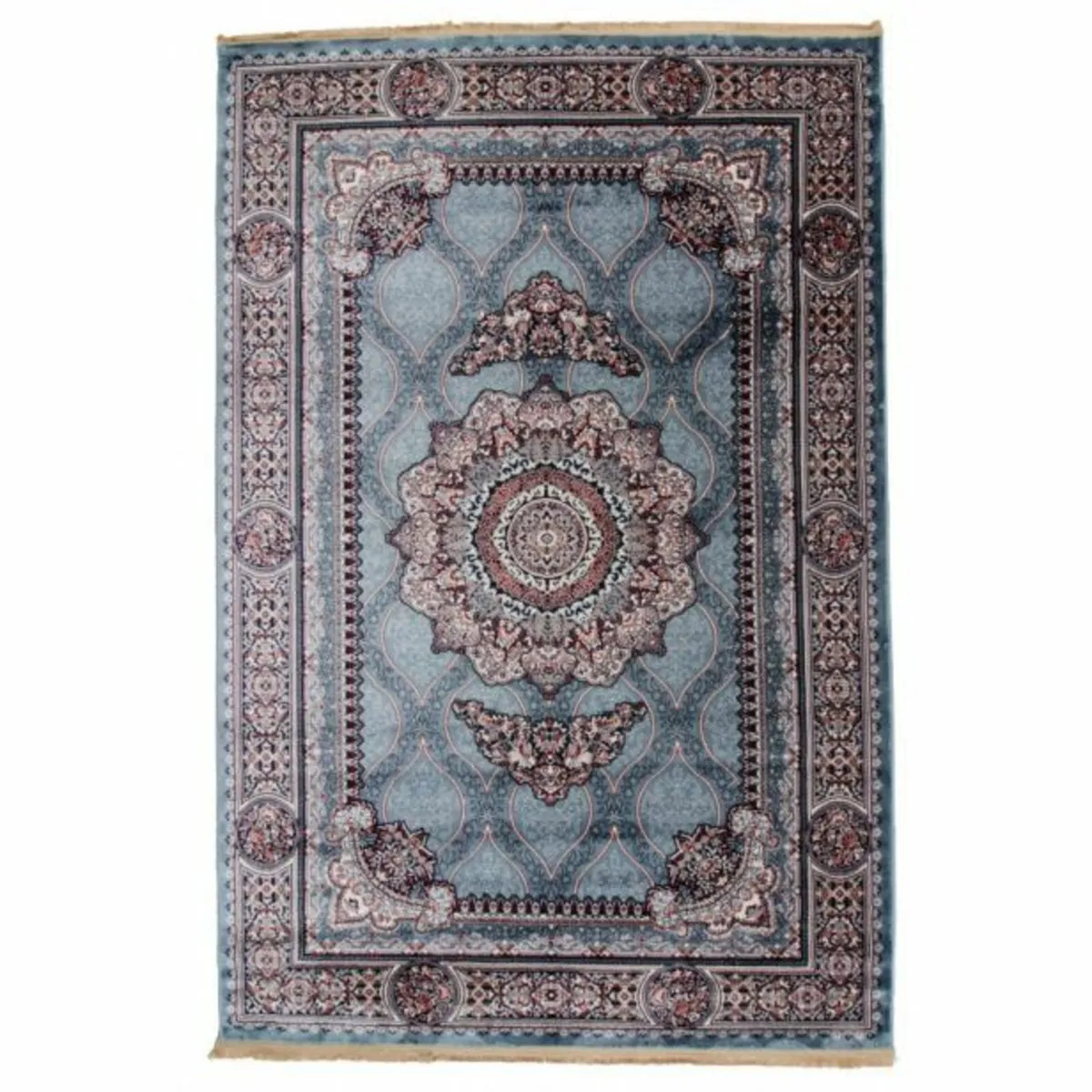 Oriental Style Blue Tabriz Rug Timeless Persian-In - Image 1