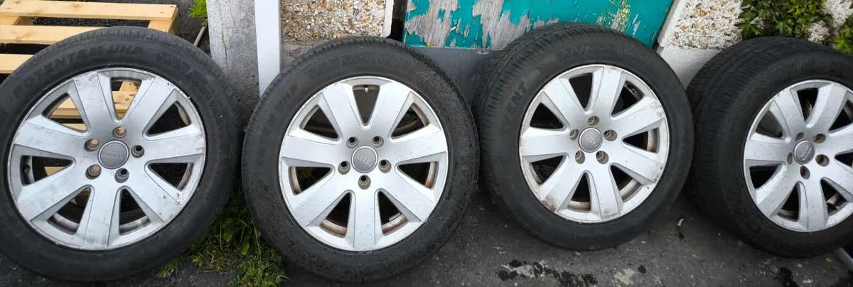 AUDI a4 alloys 215/65/16 good tyres for NCT! - Image 1