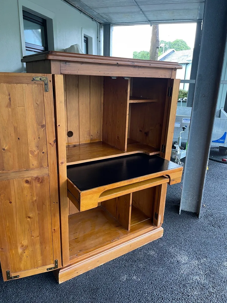 Desk / Tv unit / Drink pine cabinet - Image 1