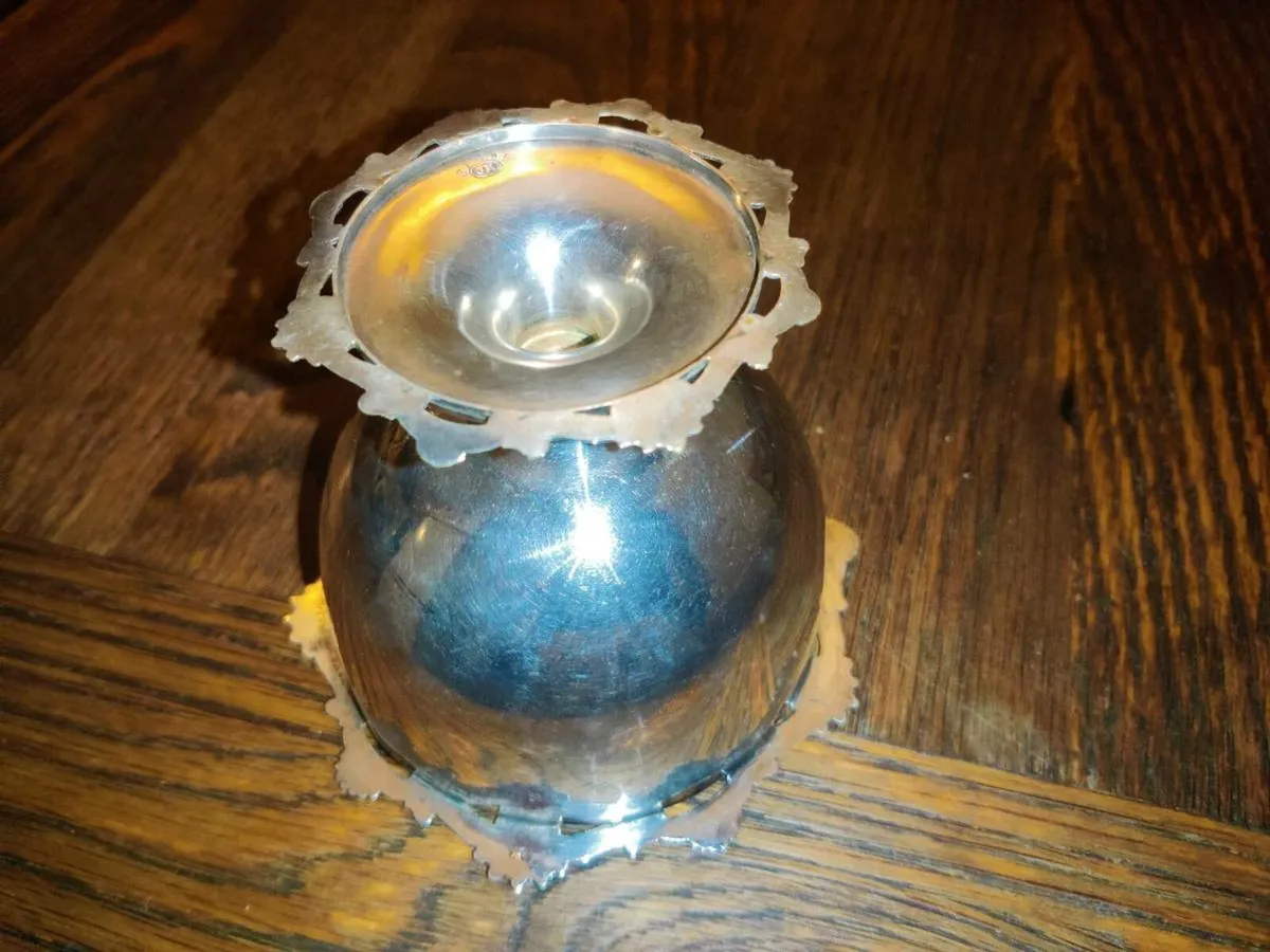 HEAVY ROUND RARE CHALICE, 895 Silver 5"Tall Cup ! - Image 2