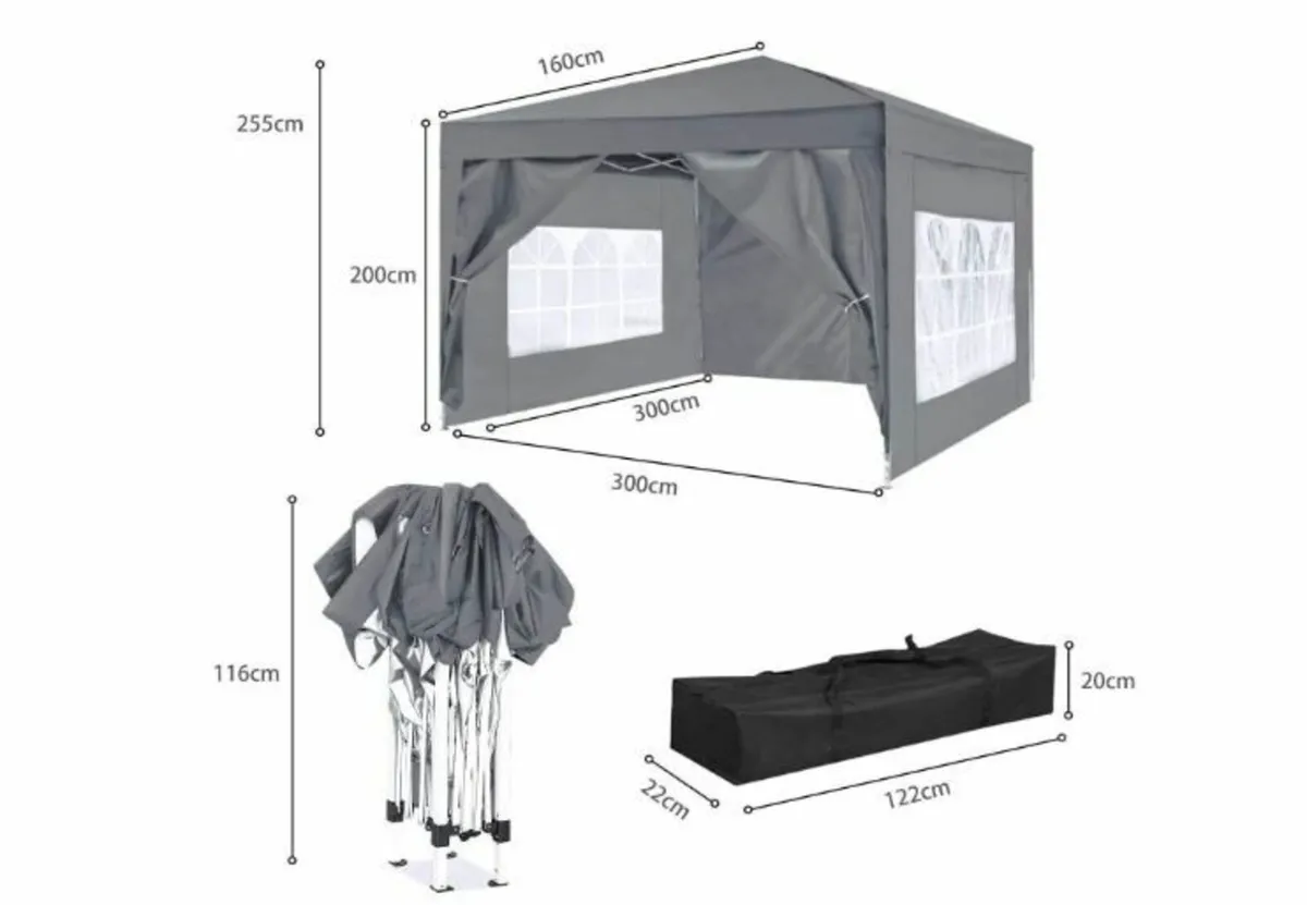 3 x 3 m Garden Folding Gazebo - Image 2