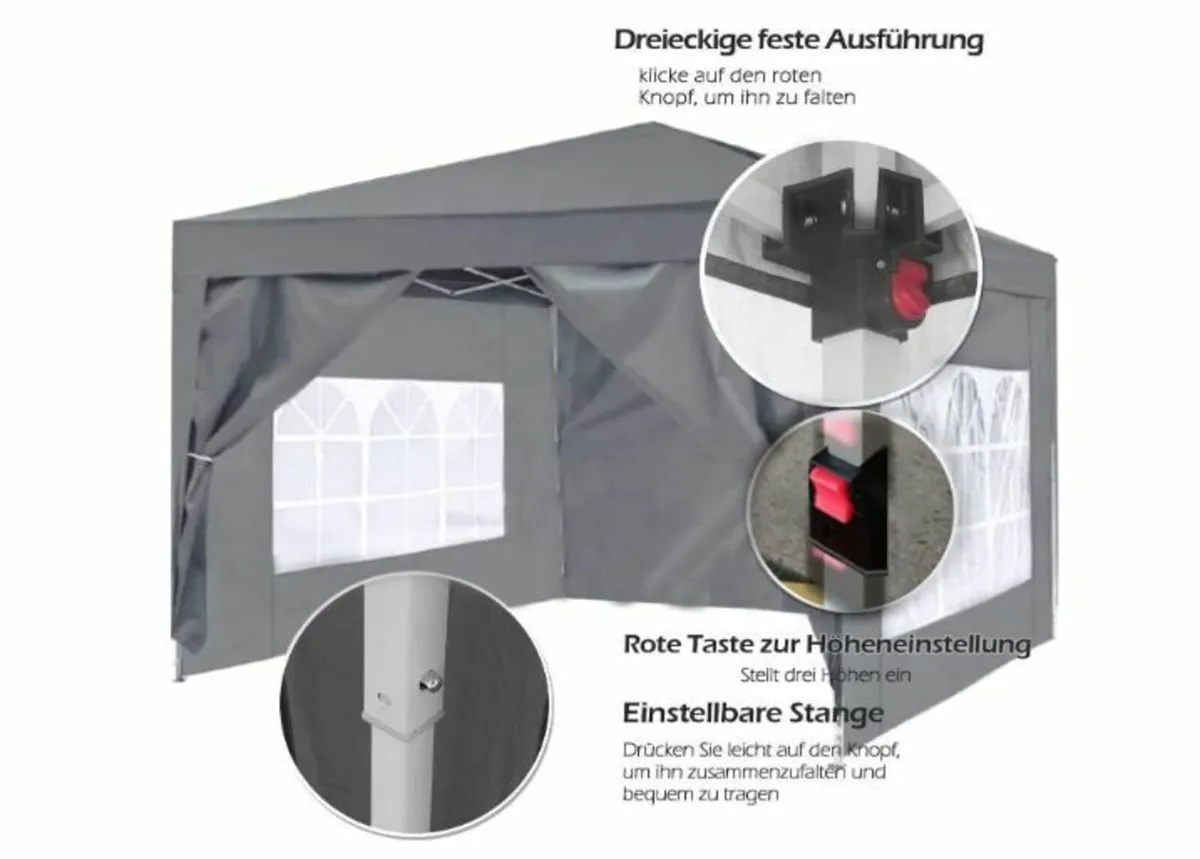 3 x 3 m Garden Folding Gazebo - Image 3