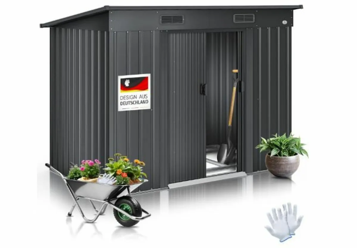 Tool Shed L Metal 3.4 Metres With Base - Image 1
