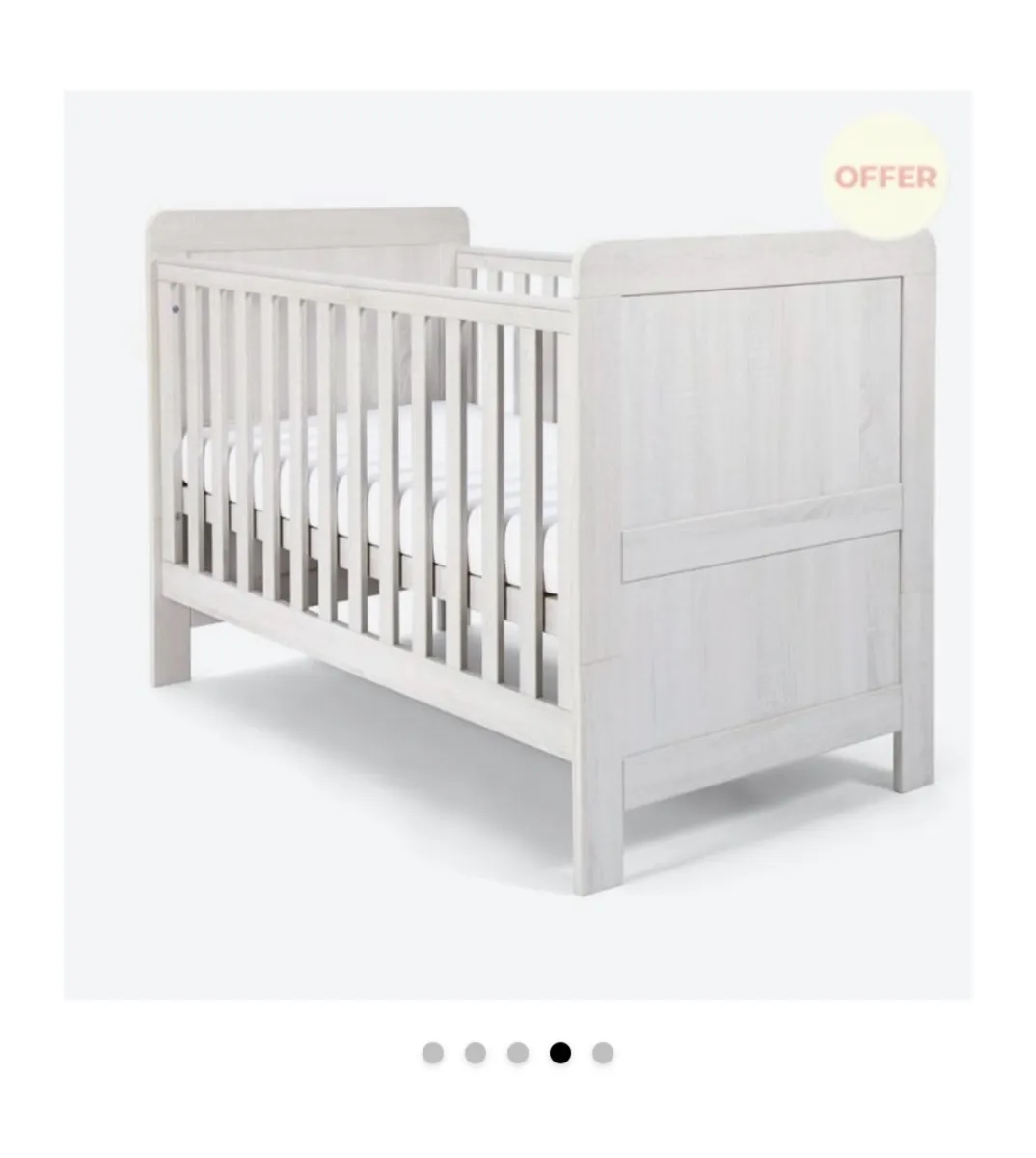 Atlas Set - Nimbus White - Cot Bed & Changing Unit - Image 2