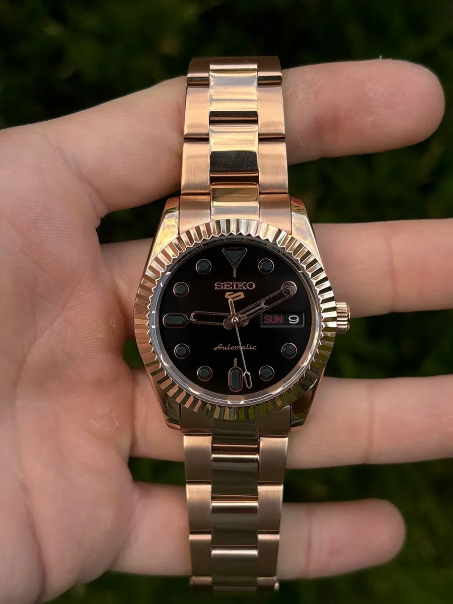 36mm Rose Gold Seiko Mod Automatic Watch - Image 1