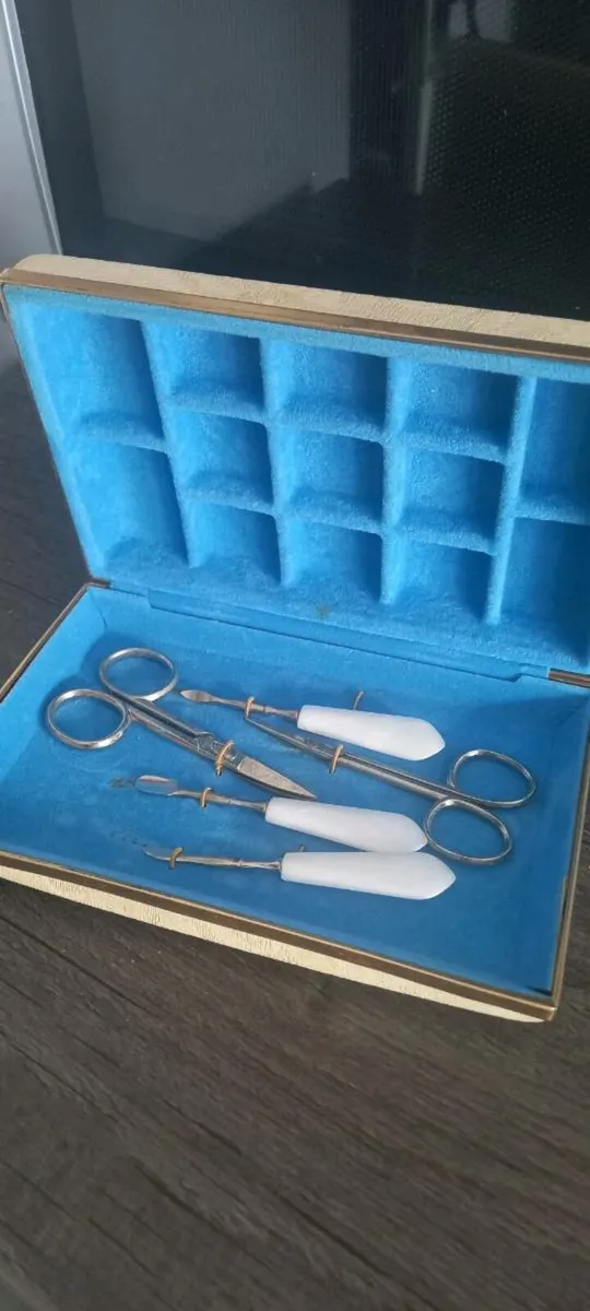 Vintage German Made Manicure Set in original case - Image 1
