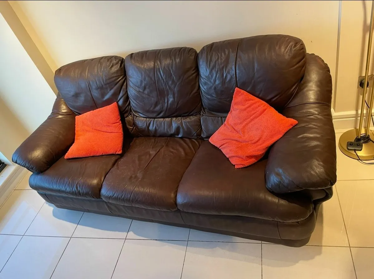 For Sale: Brown Leather Couch – Great Condition! - Image 2