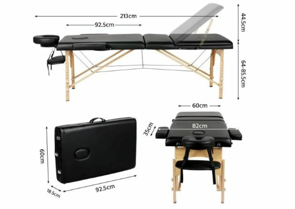 3-Zone Massage Table, Portable - Image 3