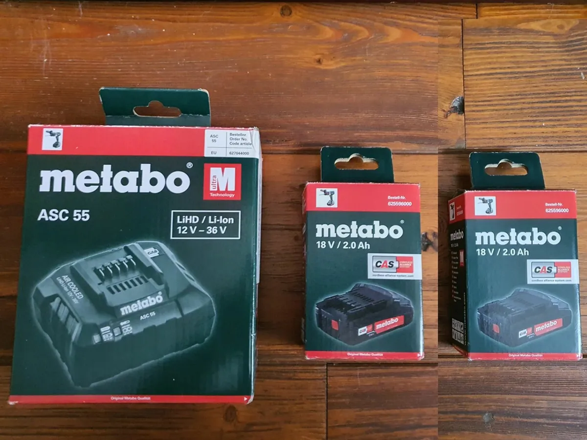 Metabo Air-Cooled Fast Charger + 2x18V Batteries - Image 1