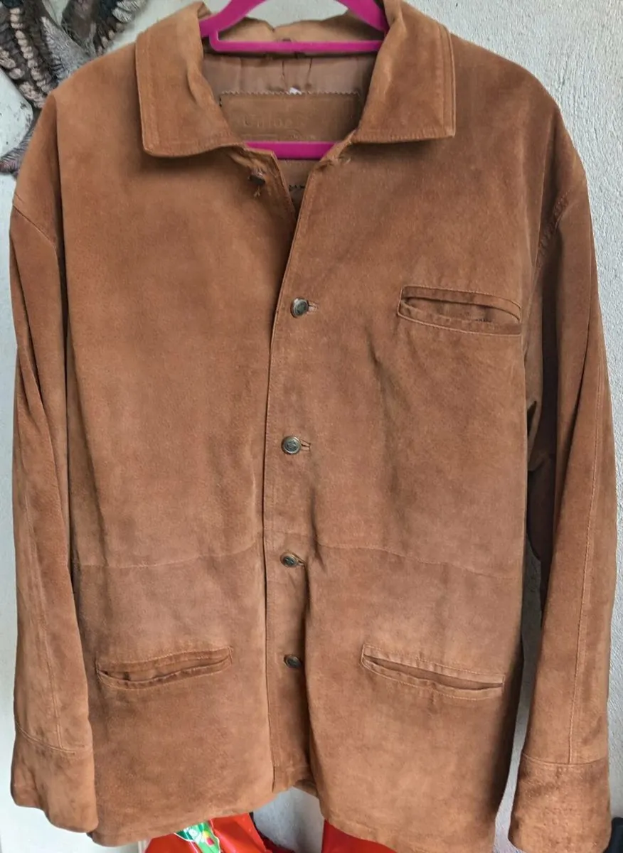 Vintage Union River Large Leather Suede Jacket - Image 2