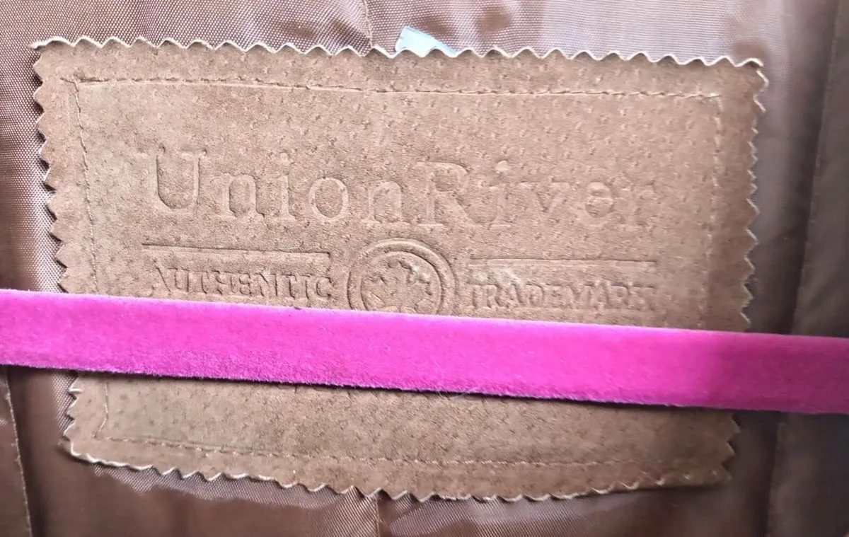 Vintage Union River Large Leather Suede Jacket - Image 3