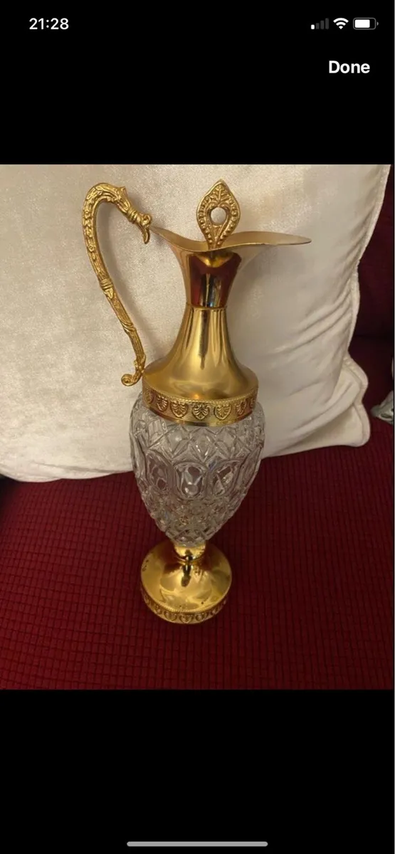 Vintage Crystal Claret Jug - Image 1