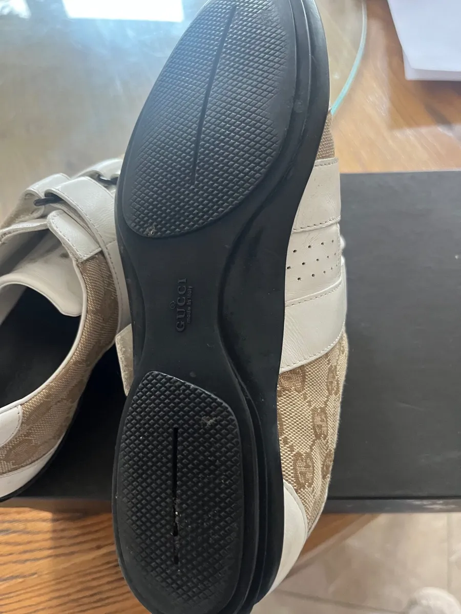 Gucci women’s white Leather monogram sneakers - Image 2