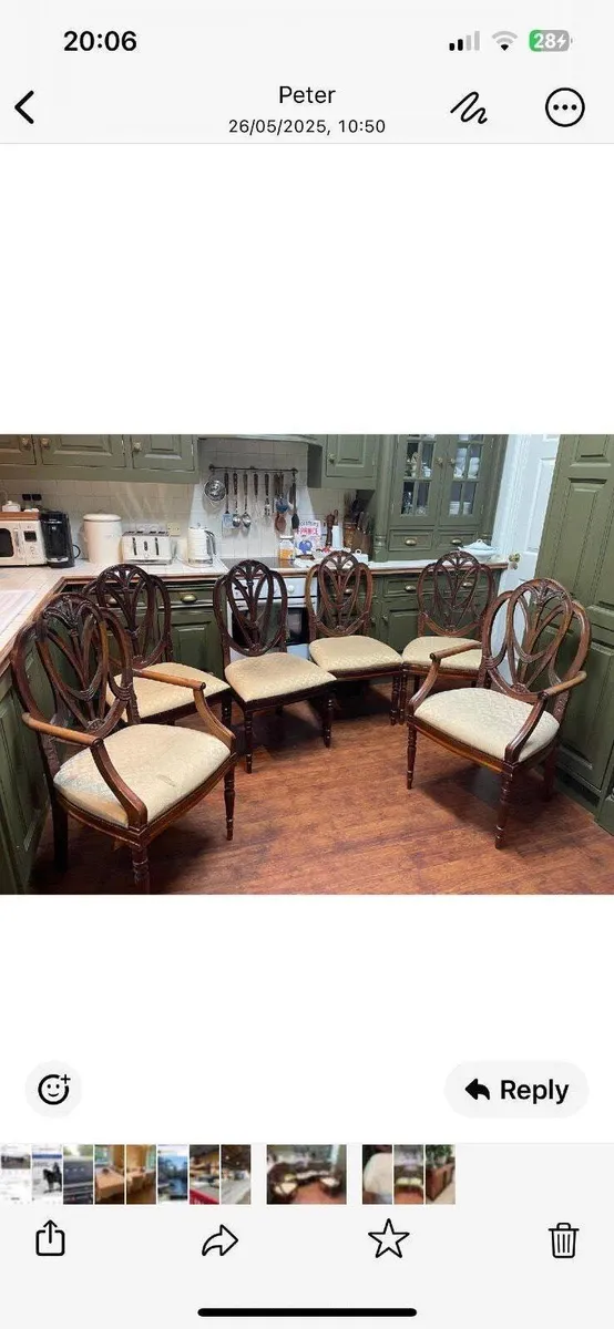 Dining chairs 6 including 2 carvers - Image 1