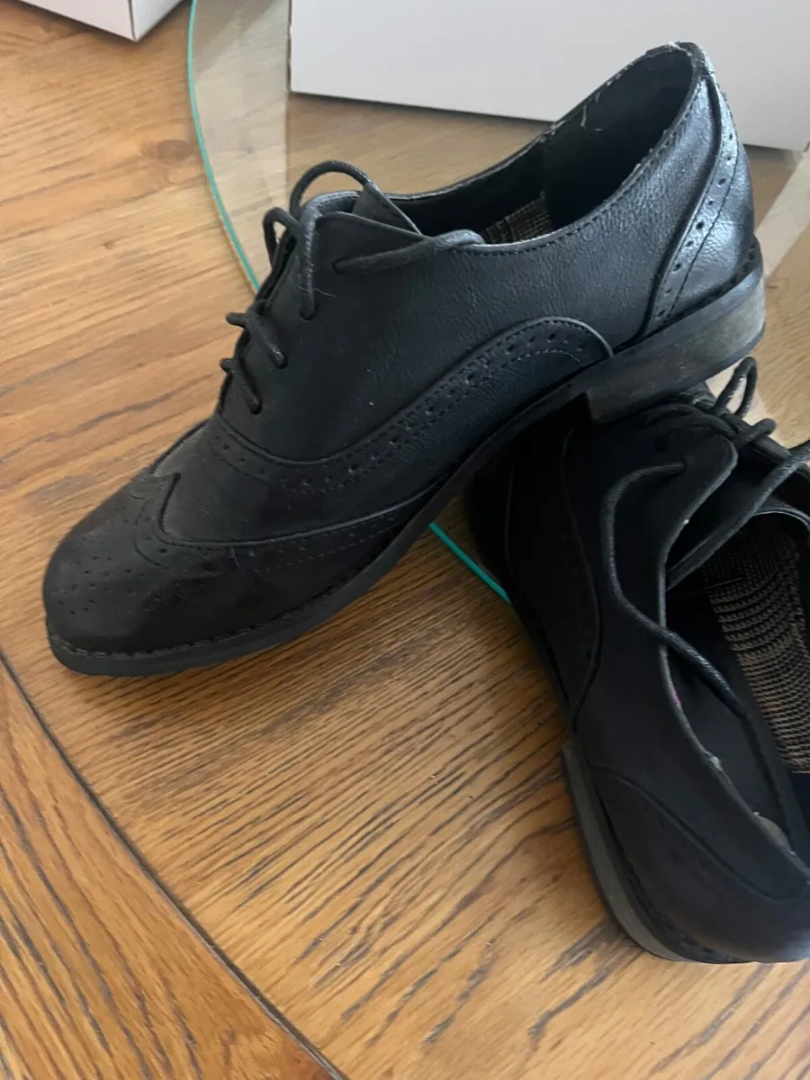 Black leather Brogue style shoes bought in TKMXX - Image 1