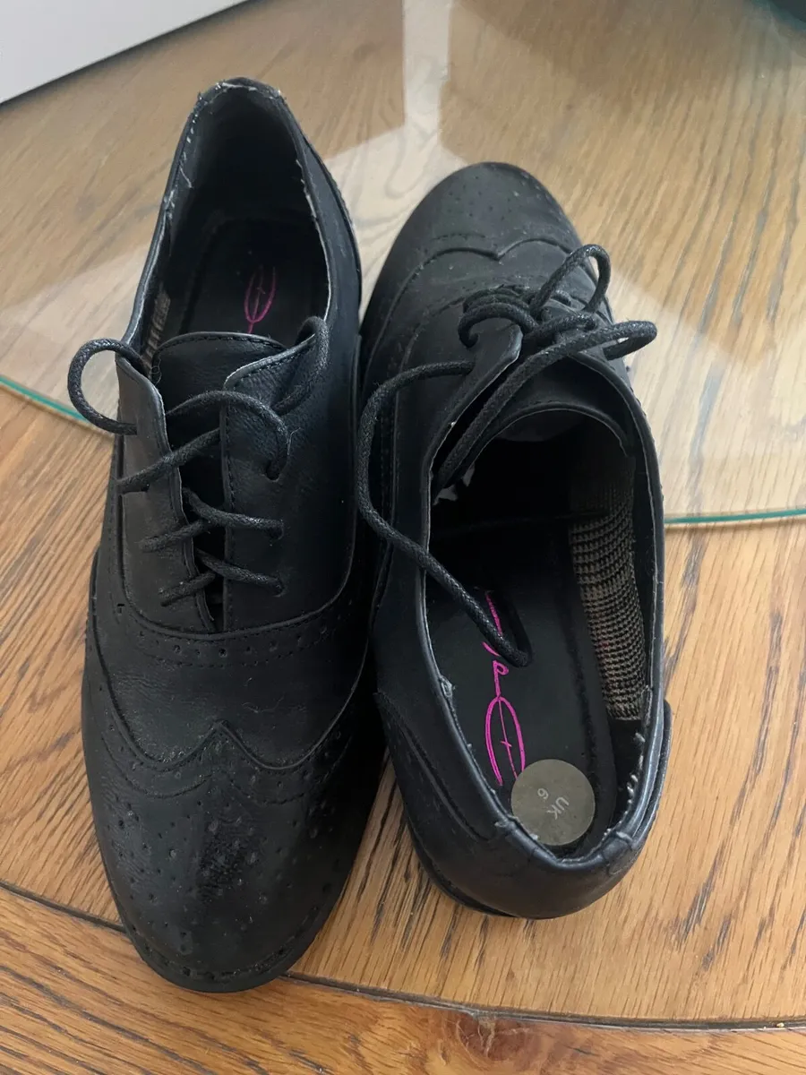Black leather Brogue style shoes bought in TKMXX - Image 2