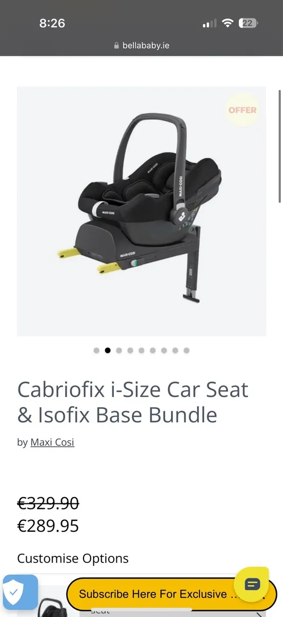 Maxi cosi car seat and isofix base - Image 1