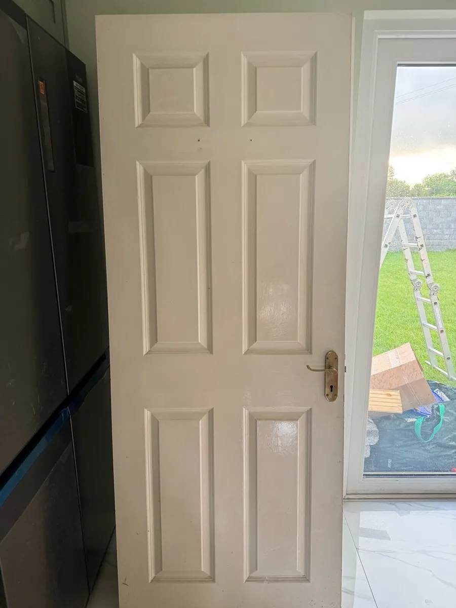 Solid timber doors painted white - Image 1
